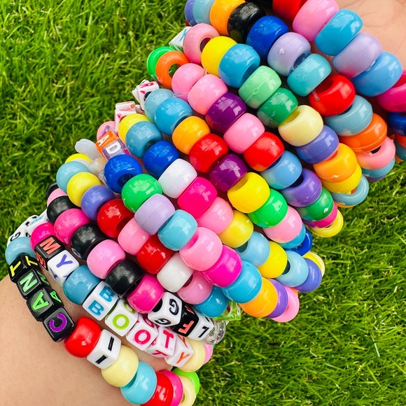 5 Pieces Handmade Kandi Bracelets for Rave, Party, Trading - Picture 3 of 5